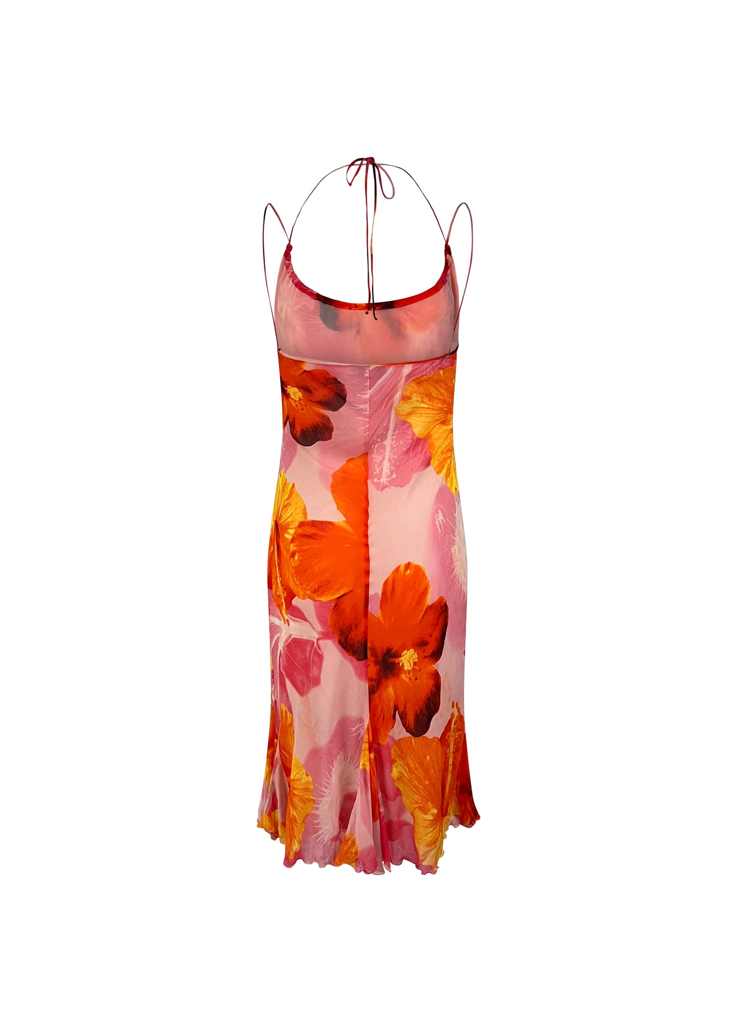 Pink Silk Hibiscus dress