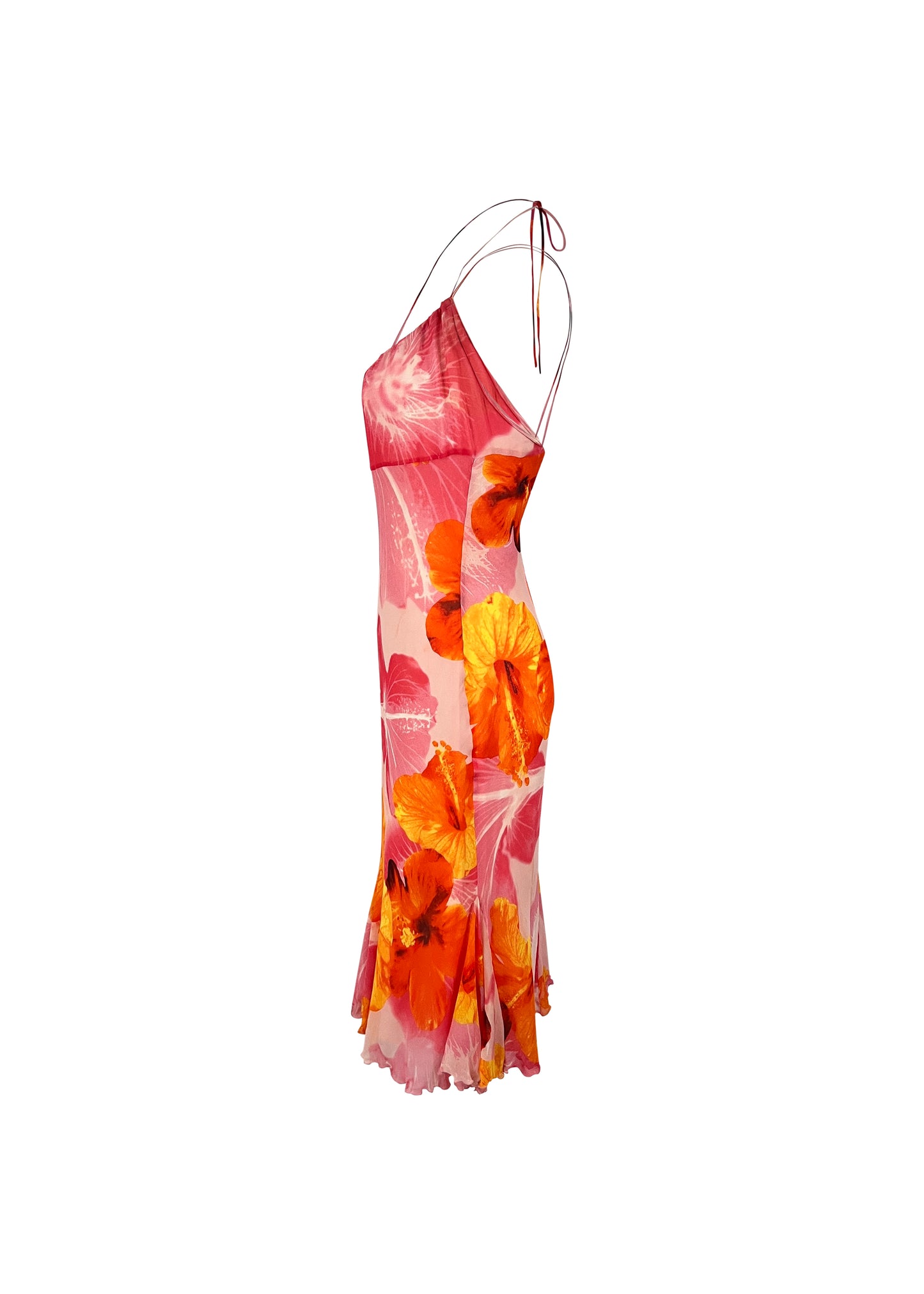 Pink Silk Hibiscus dress