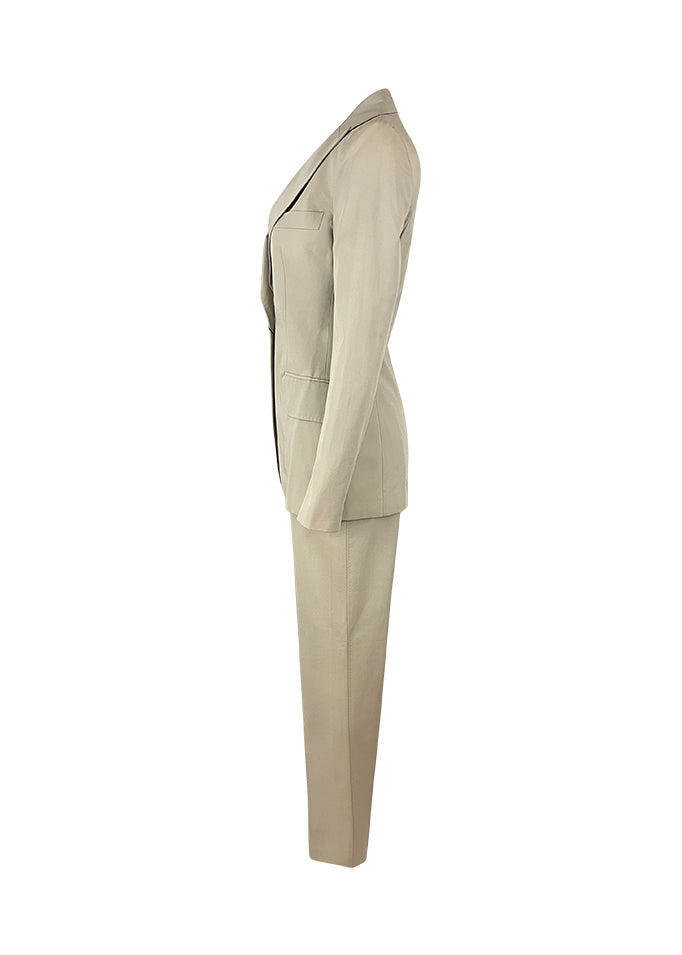 Beige Graffiti Lined 90s Suit