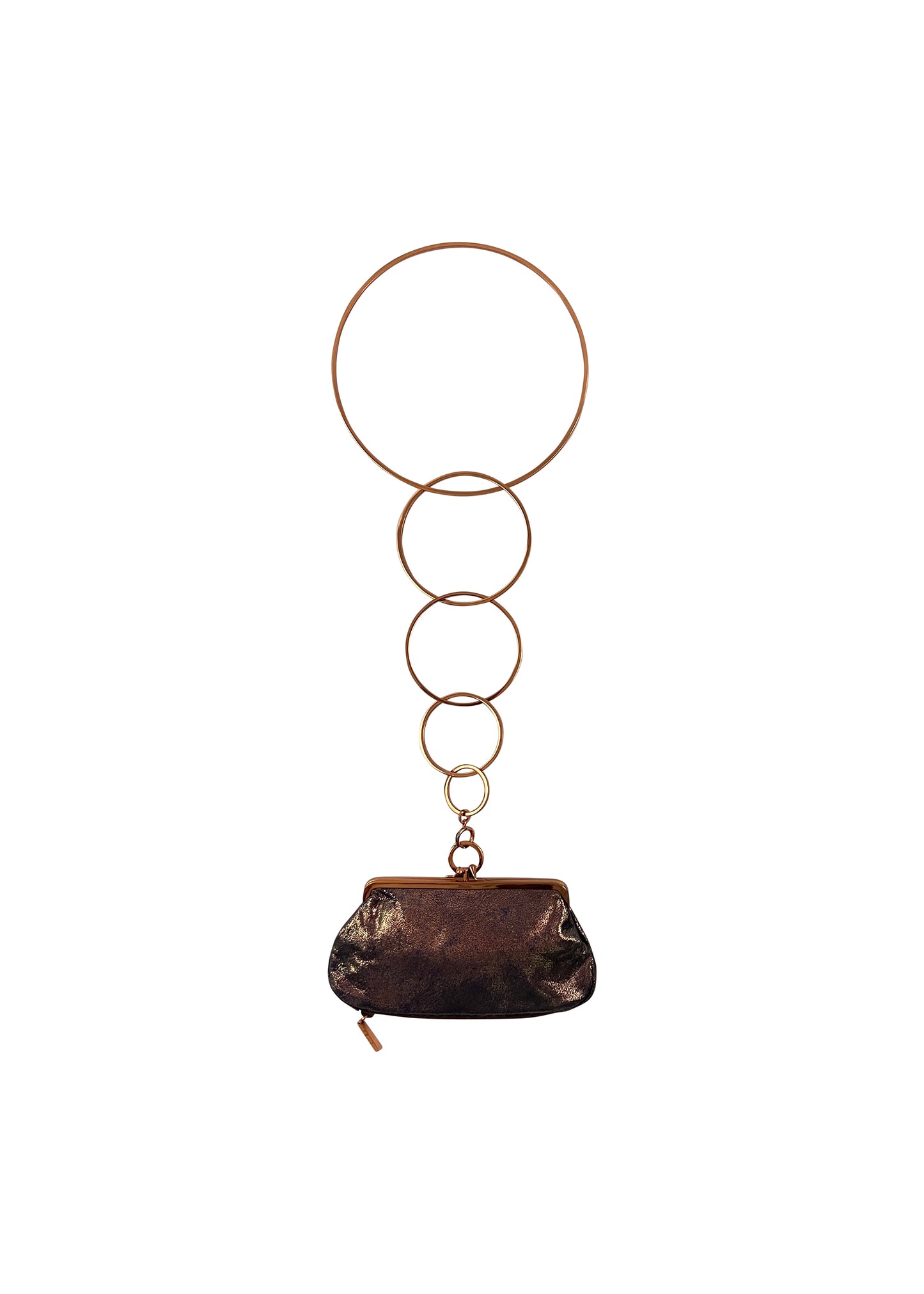 Purple Iridescent Leather Multi Ring Kisslock Bag