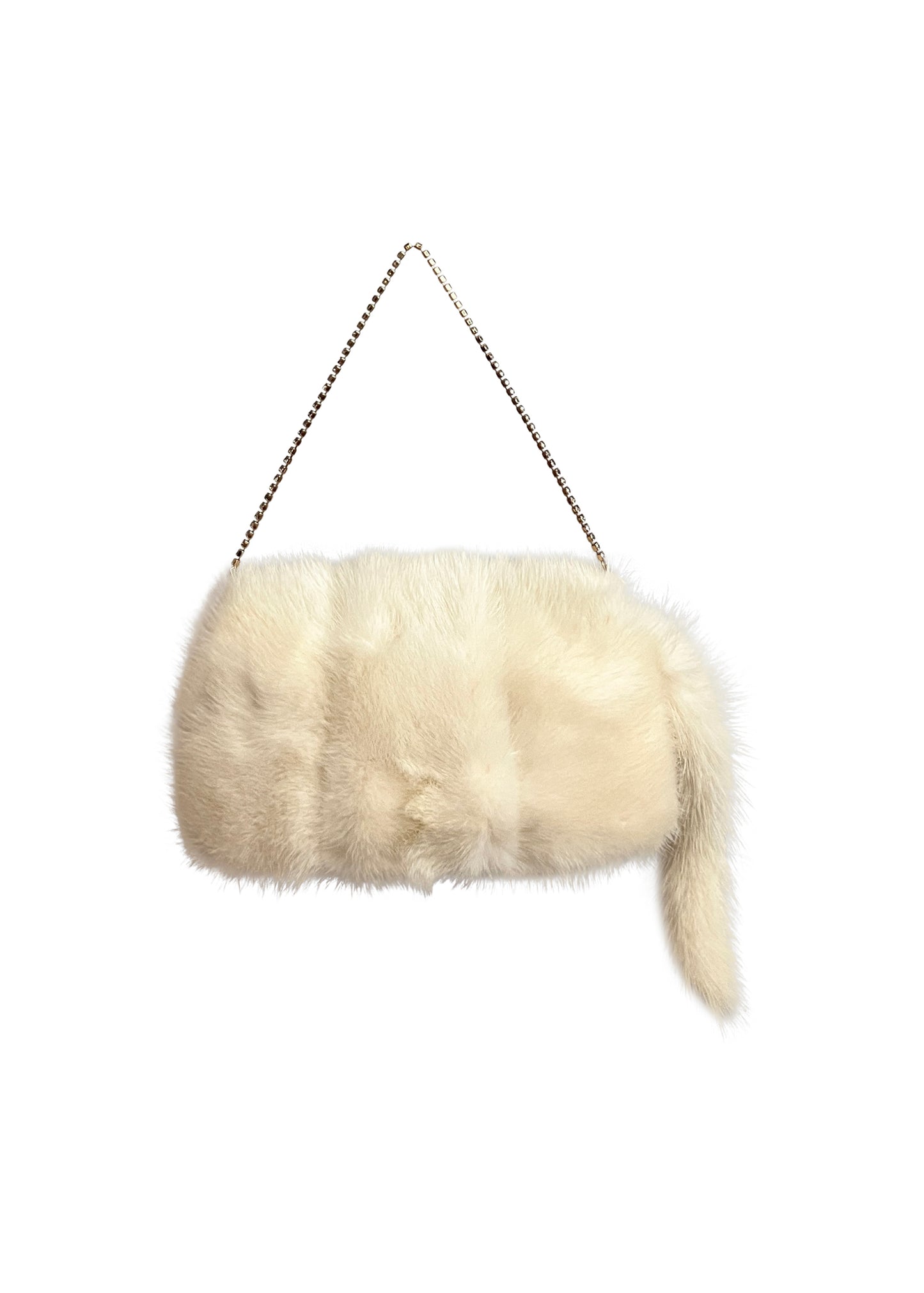 White Mink Pearl Dragon Evening Bag