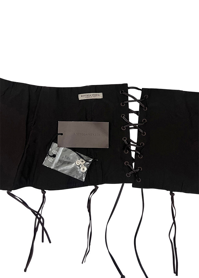 Brown Lambskin Whipstitch Corset Belt