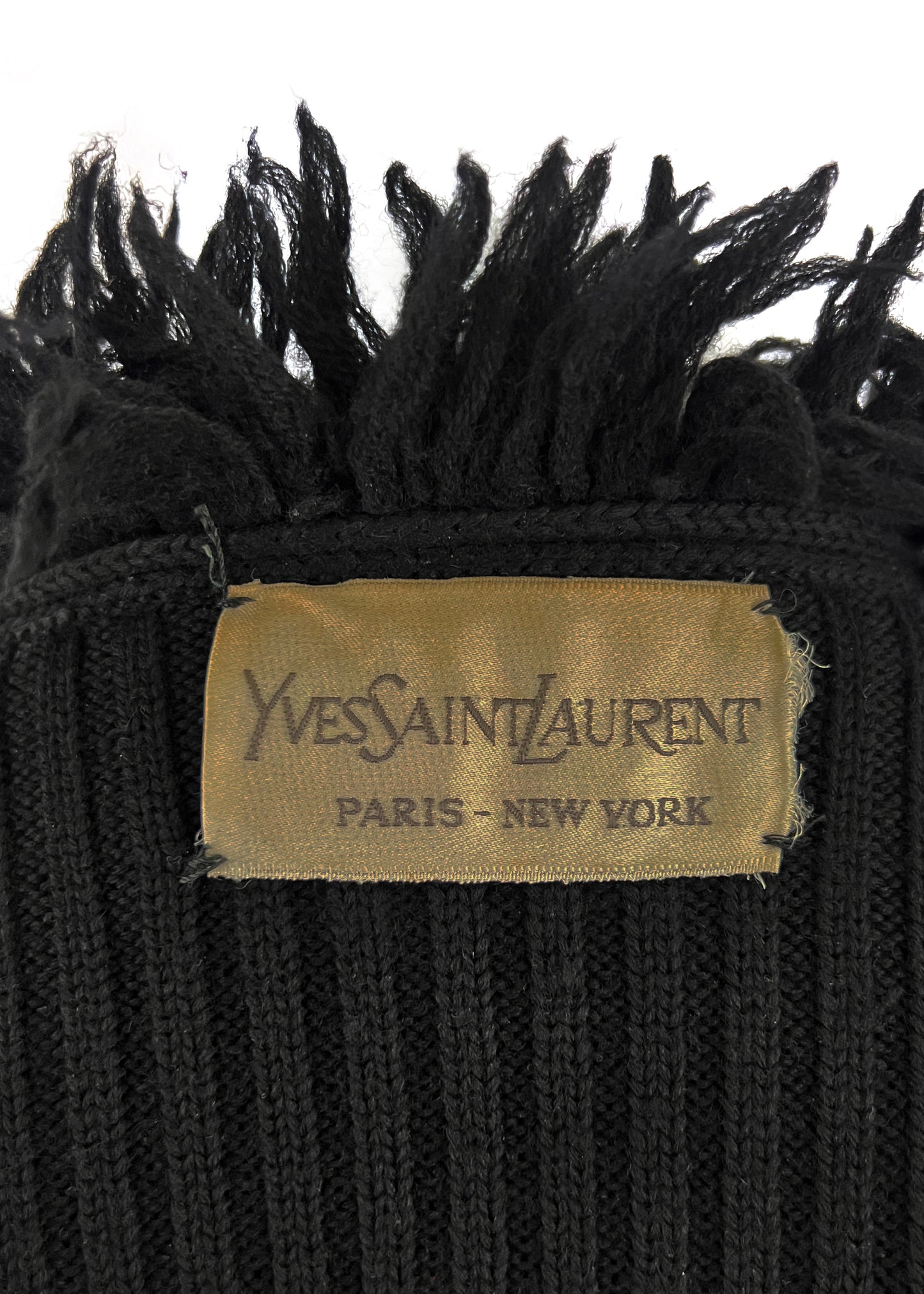Black Rib Knit Fluffy Loop Cardigan