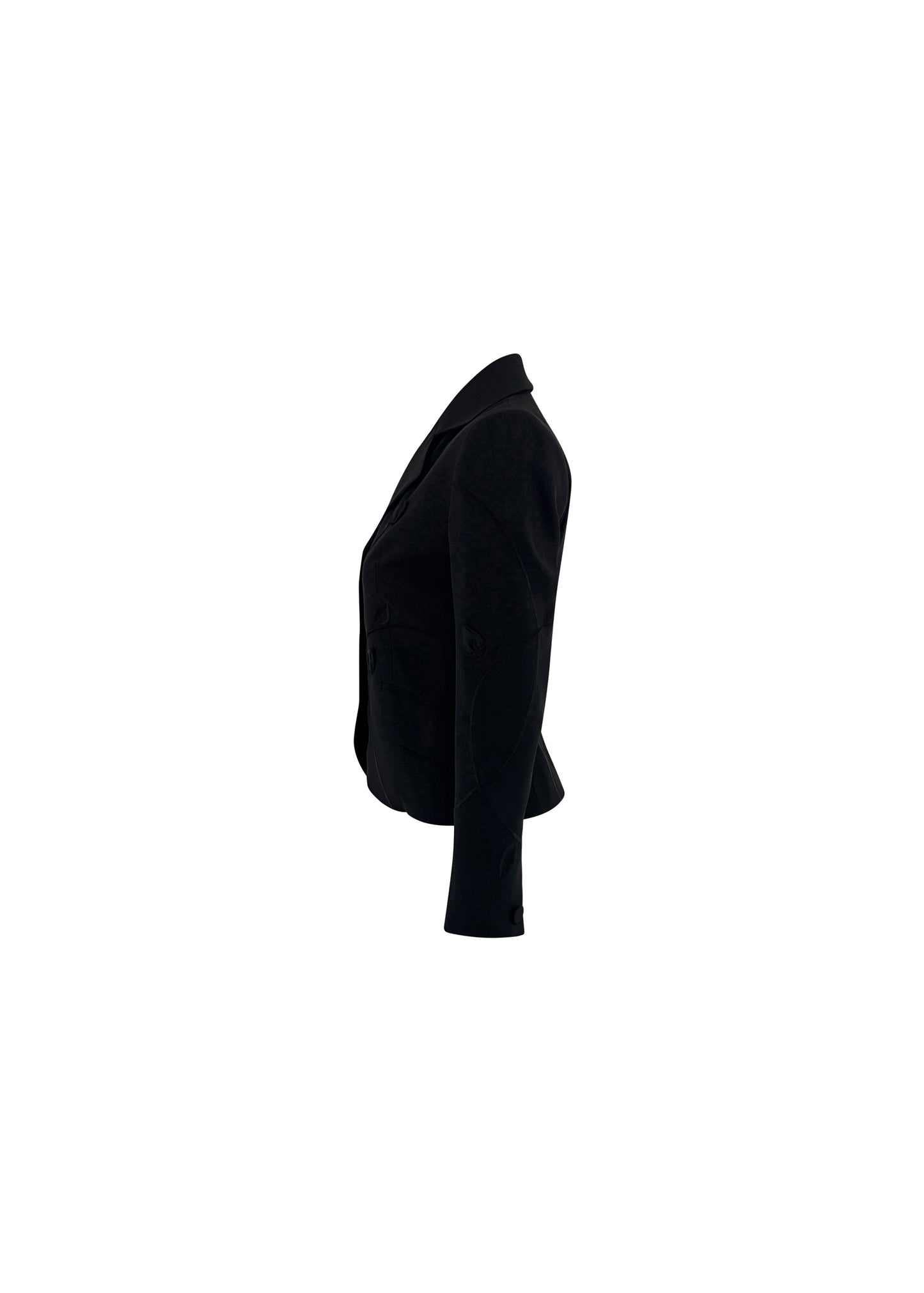 Black 3D Floral Embroidered Jacket