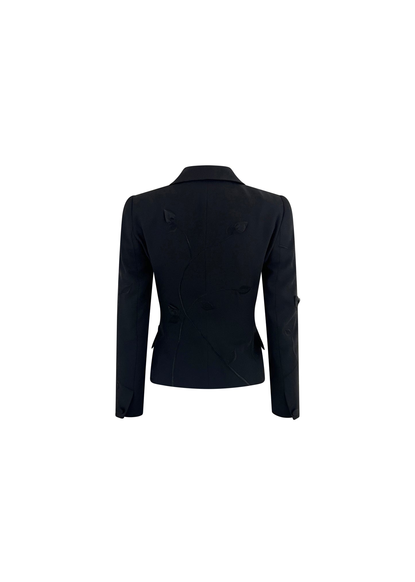 Black 3D Floral Embroidered Jacket
