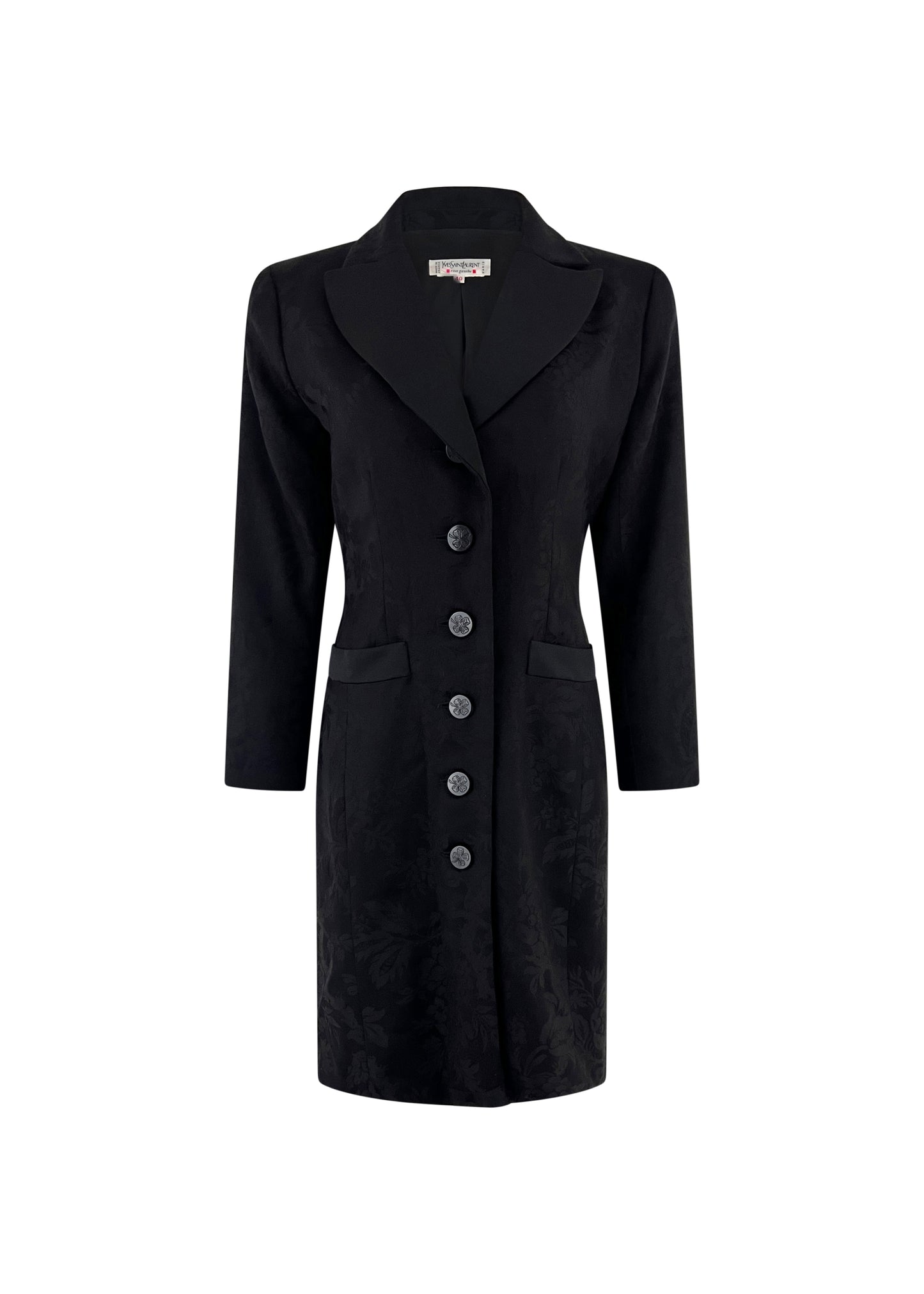 Black Silk Brocade Dress Coat