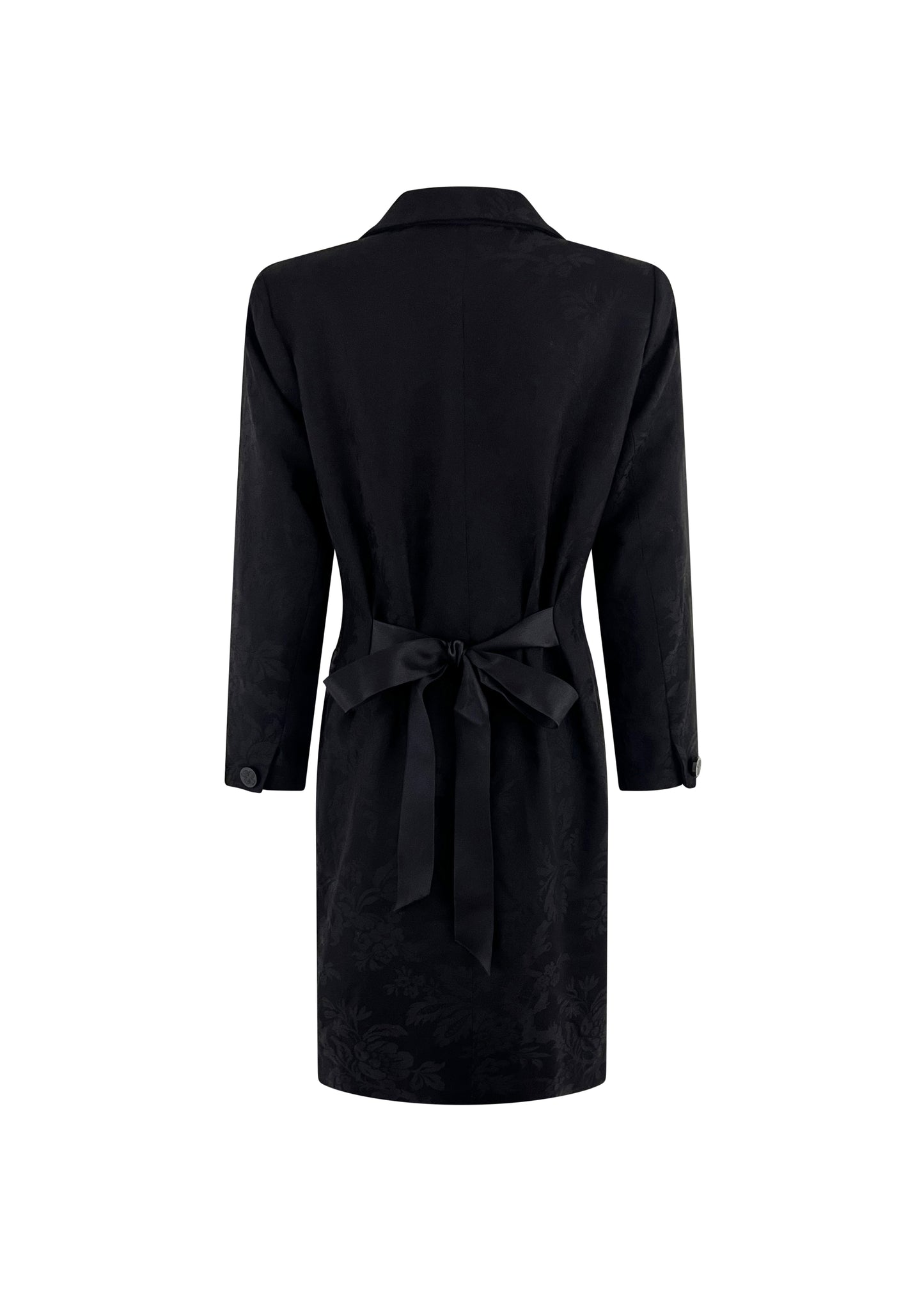 Black Silk Brocade Dress Coat