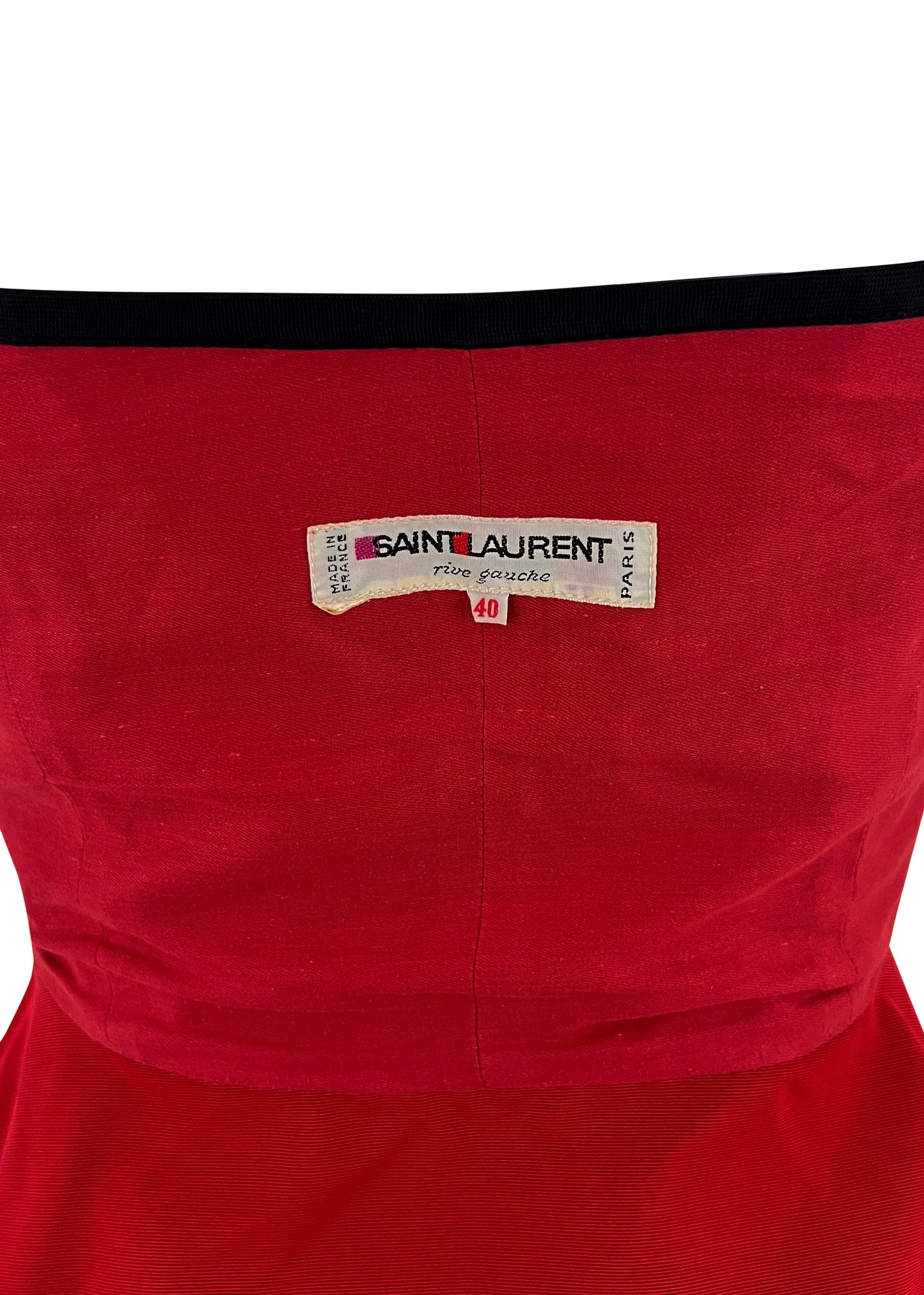 Red Cotton Bustier with Black Trim