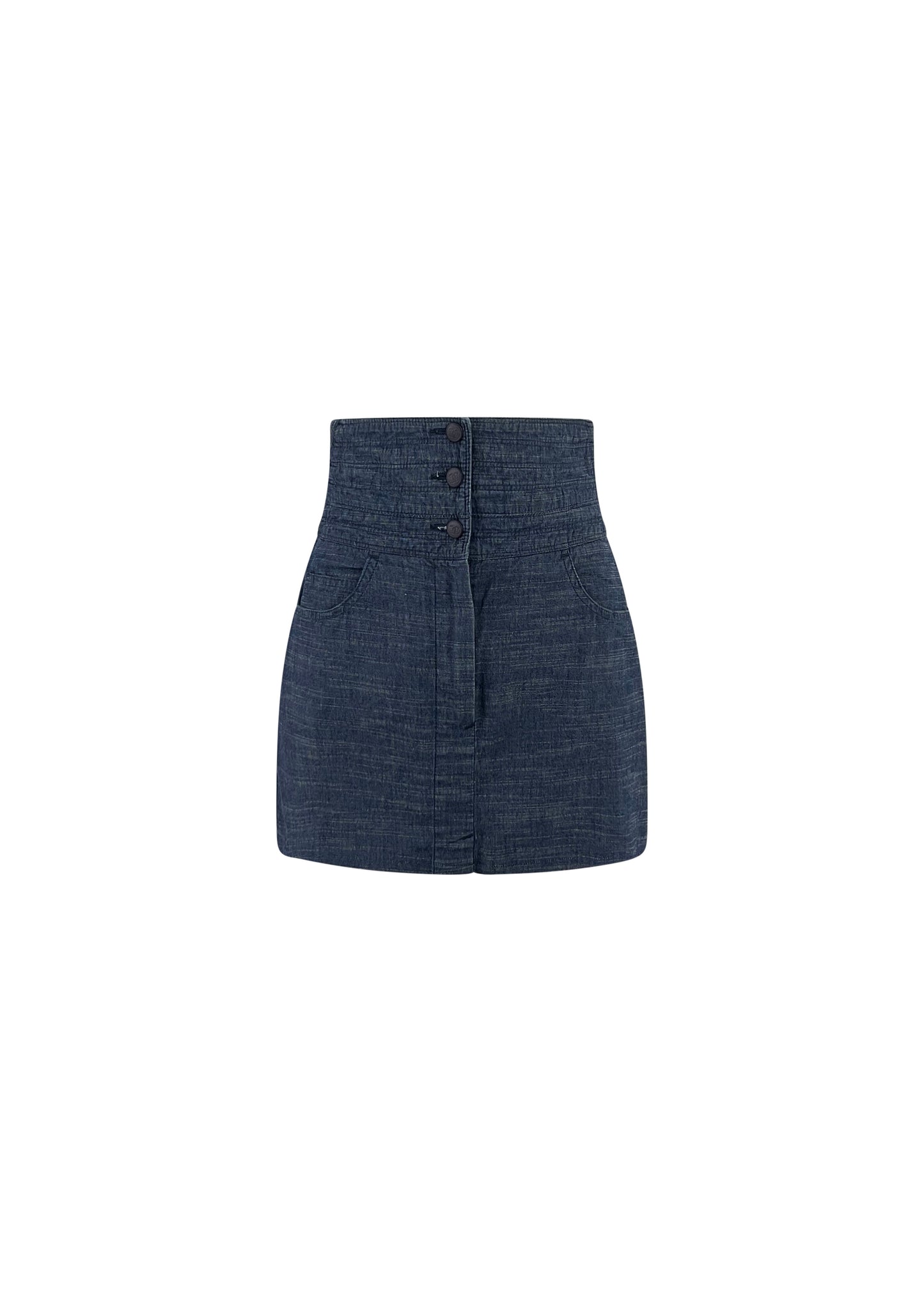 Blue Denim Corseted Mini Skirt