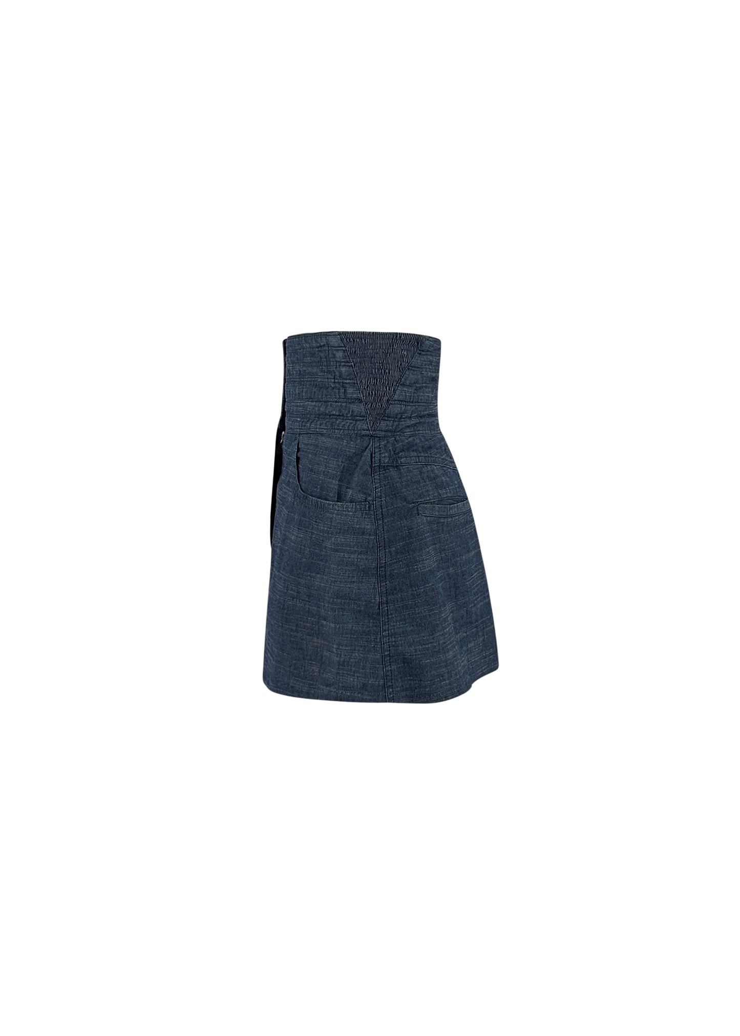 Blue Denim Corseted Mini Skirt