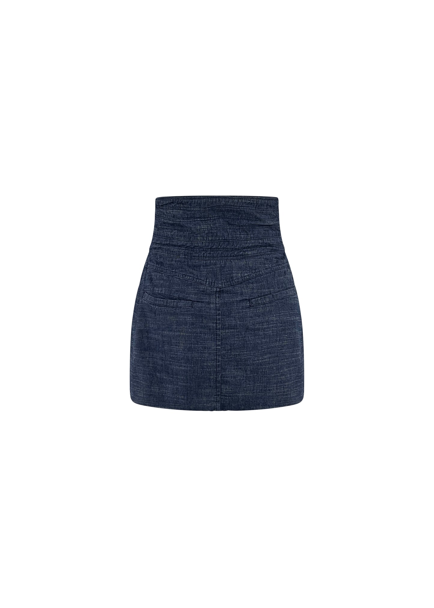 Blue Denim Corseted Mini Skirt