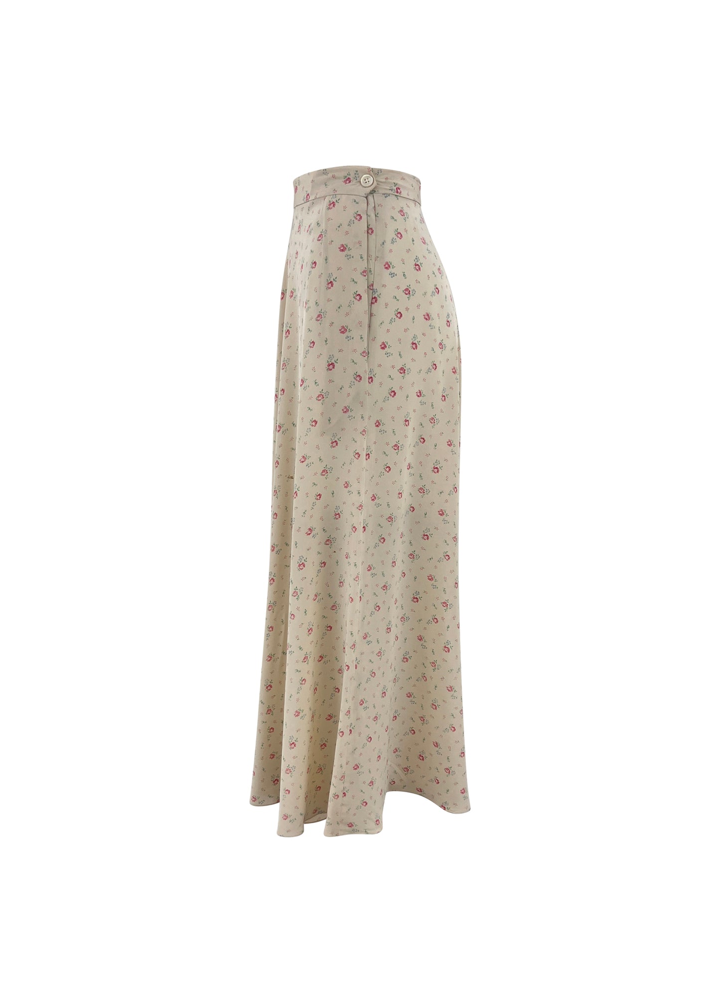 White Silk Floral Purple Label Maxi Skirt