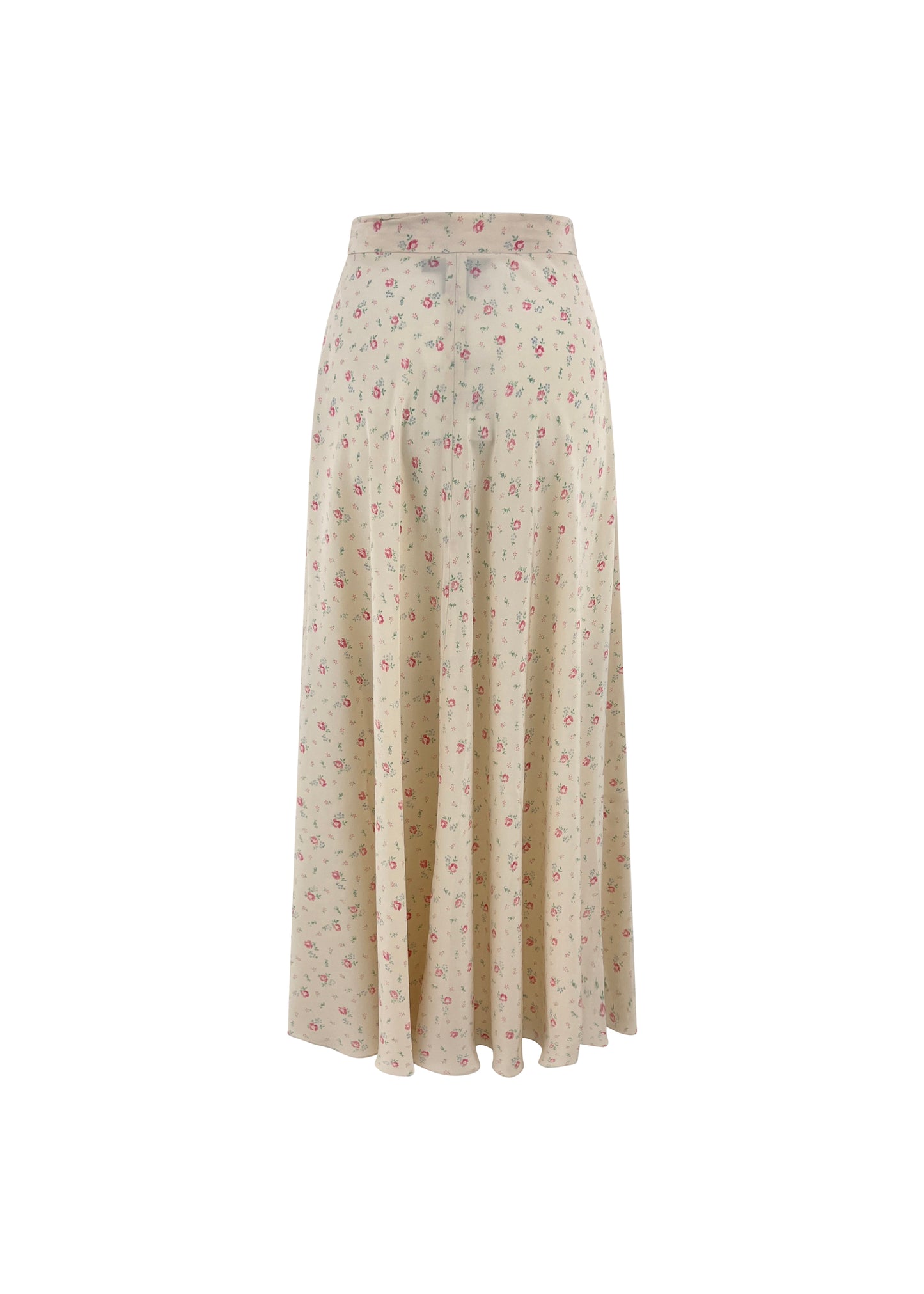 White Silk Floral Purple Label Maxi Skirt
