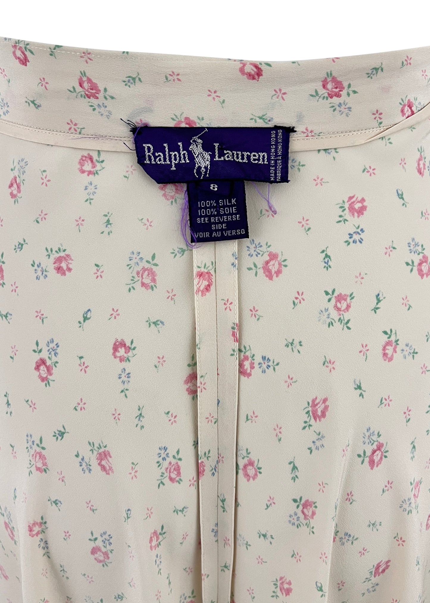 White Silk Floral Purple Label Maxi Skirt