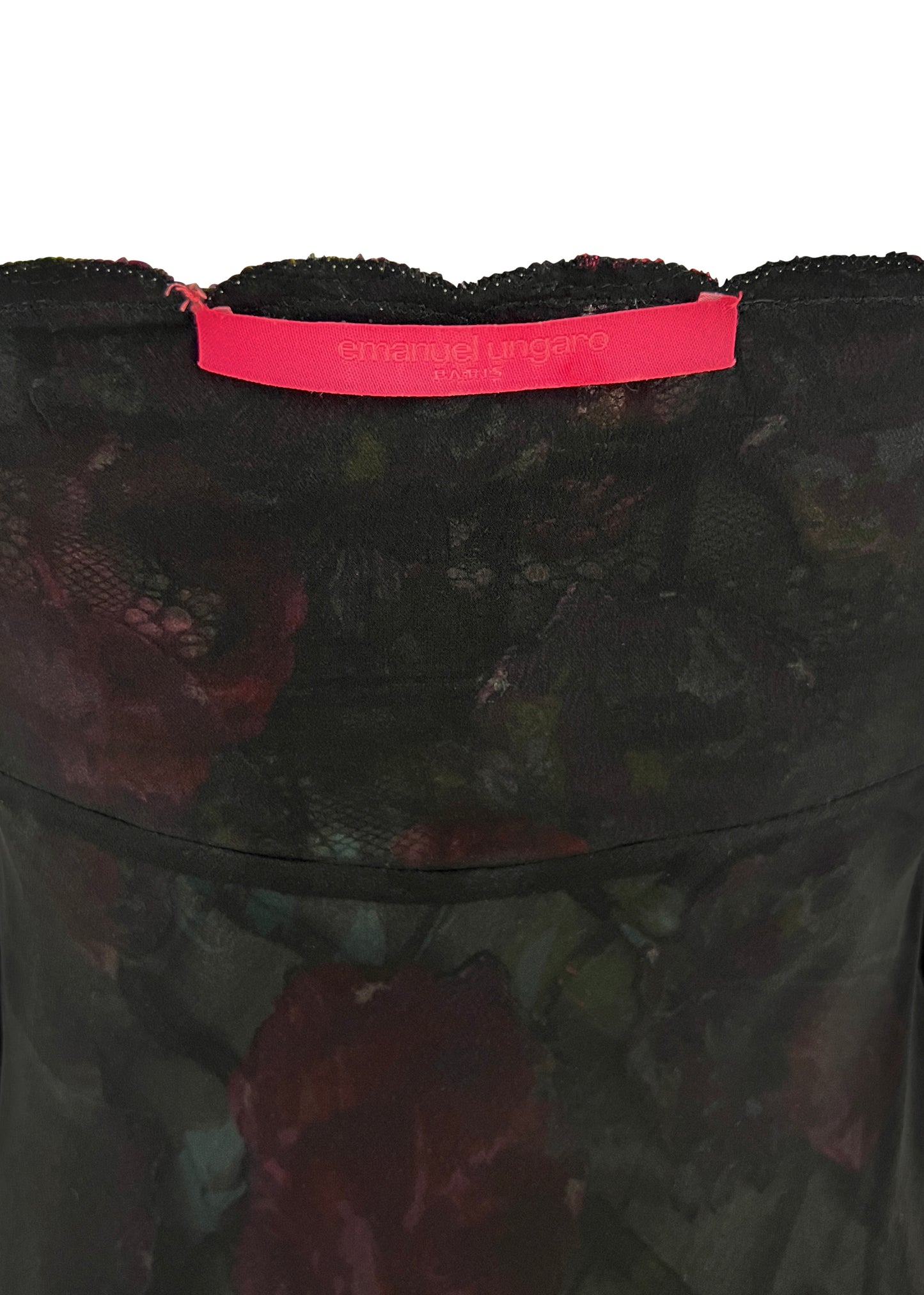 Black Rose Print Silk Camisole Dress