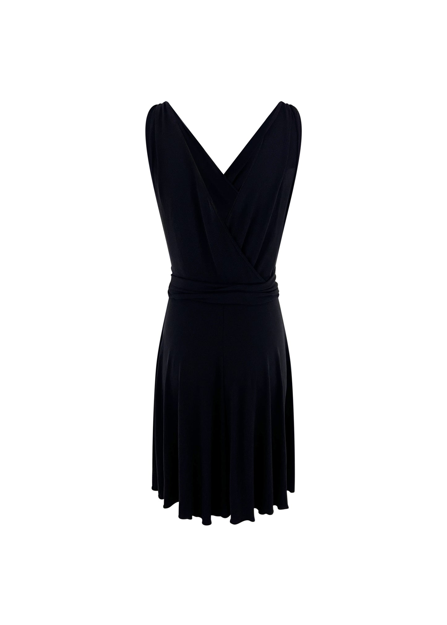 Black Rayon Cheap & Chic Knot Shoulder Dress