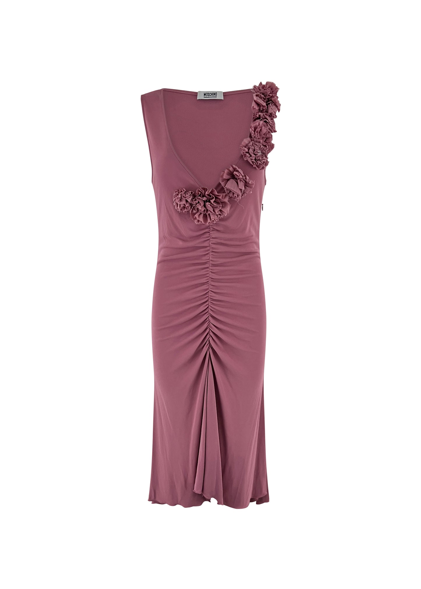 Mauve Cheap & Chic Ruched Roses Midi Dress