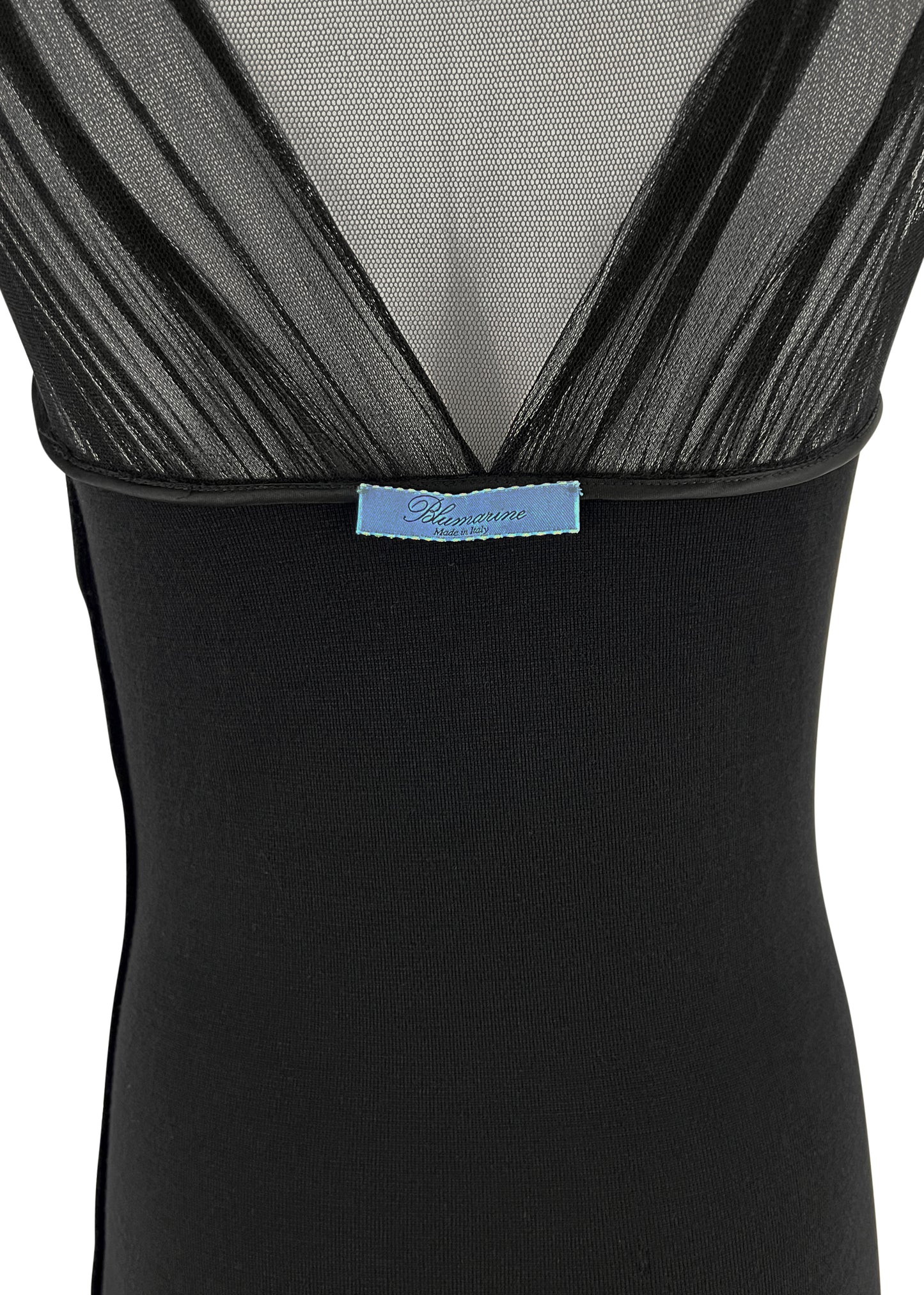 Black Mesh Crystal Bow Front Dress
