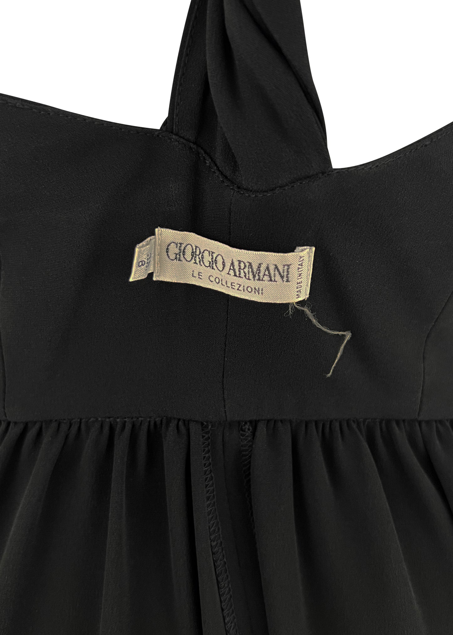 Black Silk Blend Twisted Back Dress