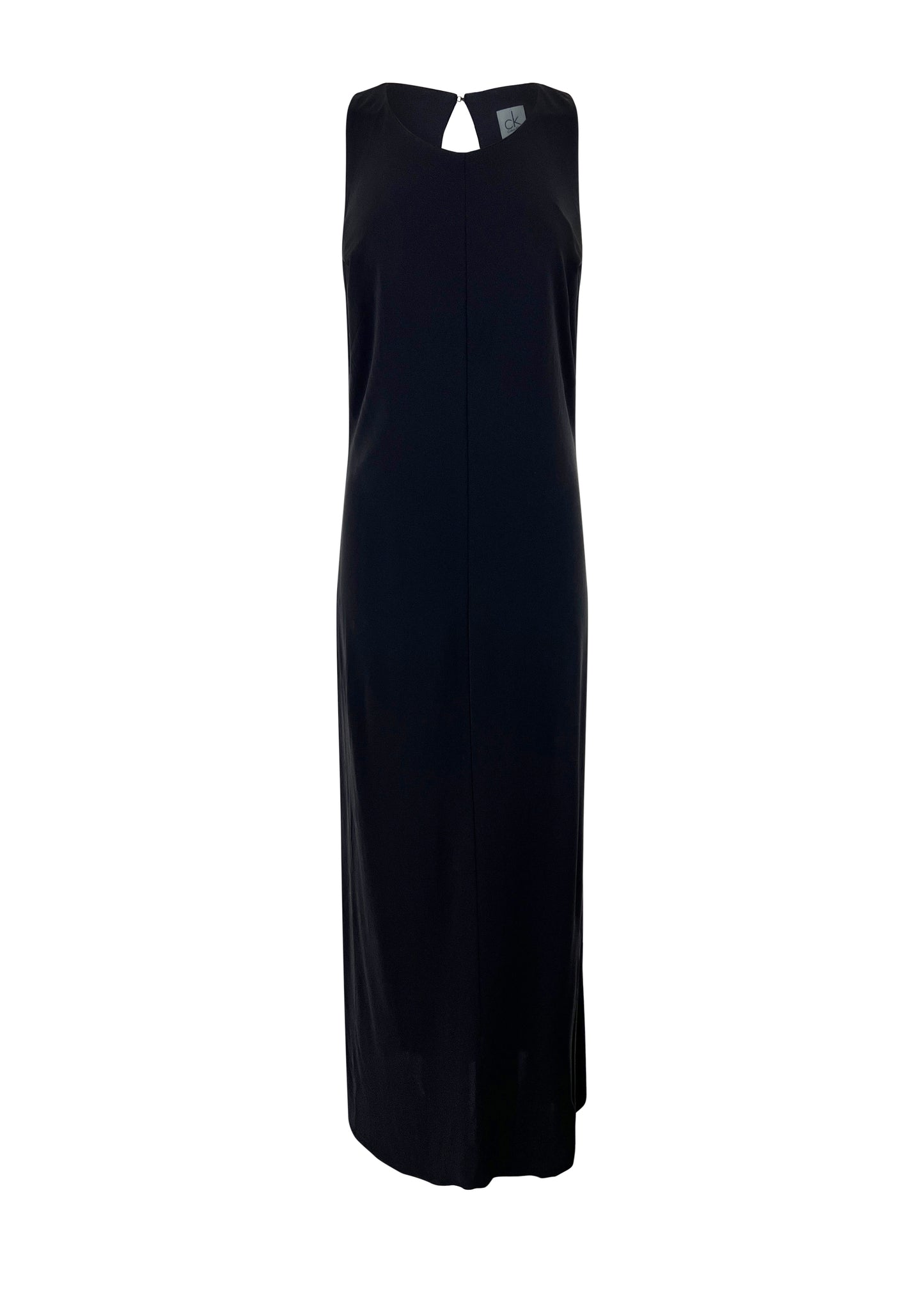 Black Viscose Slit Back Maxi Dress