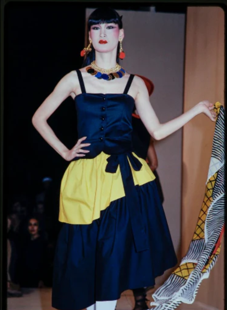 Red Cotton Bustier with Black Trim