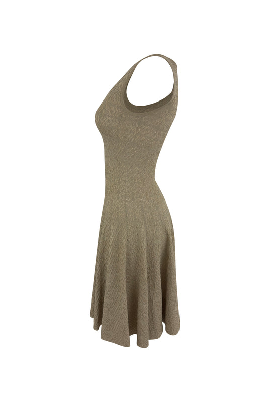 Gold Knit Dress & Cardigan Set