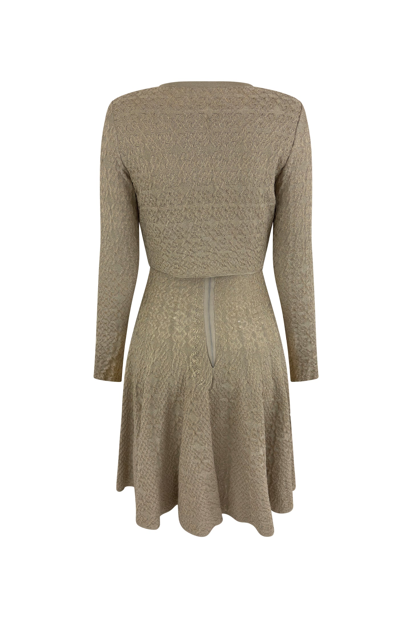 Gold Knit Dress & Cardigan Set
