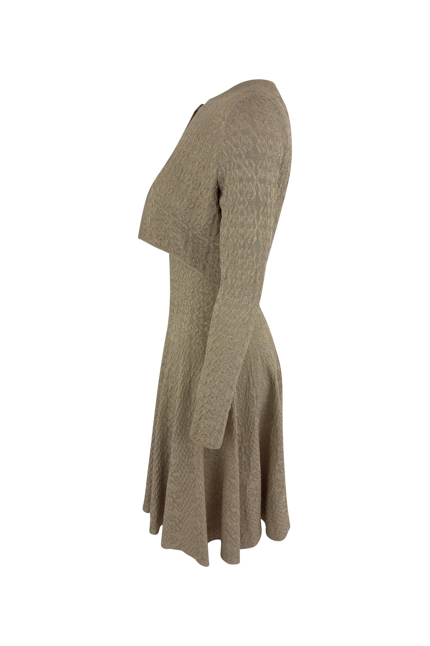 Gold Knit Dress & Cardigan Set