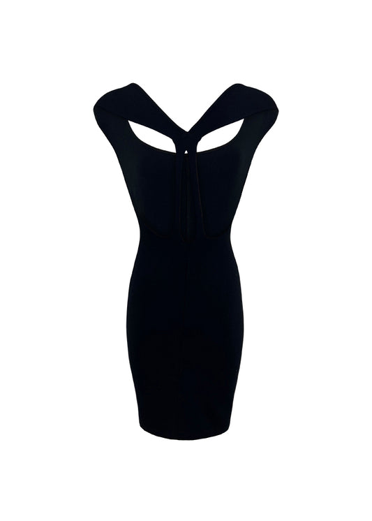 Black Strappy Back Stretch Mini Dress