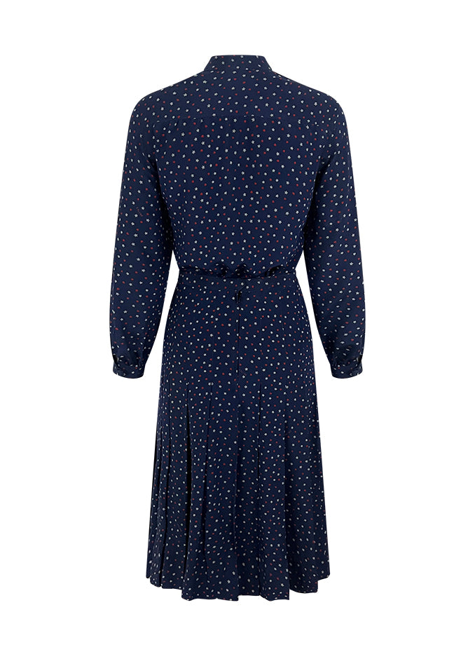 Blue Stars & Hearts Print Blouse and Skirt Set