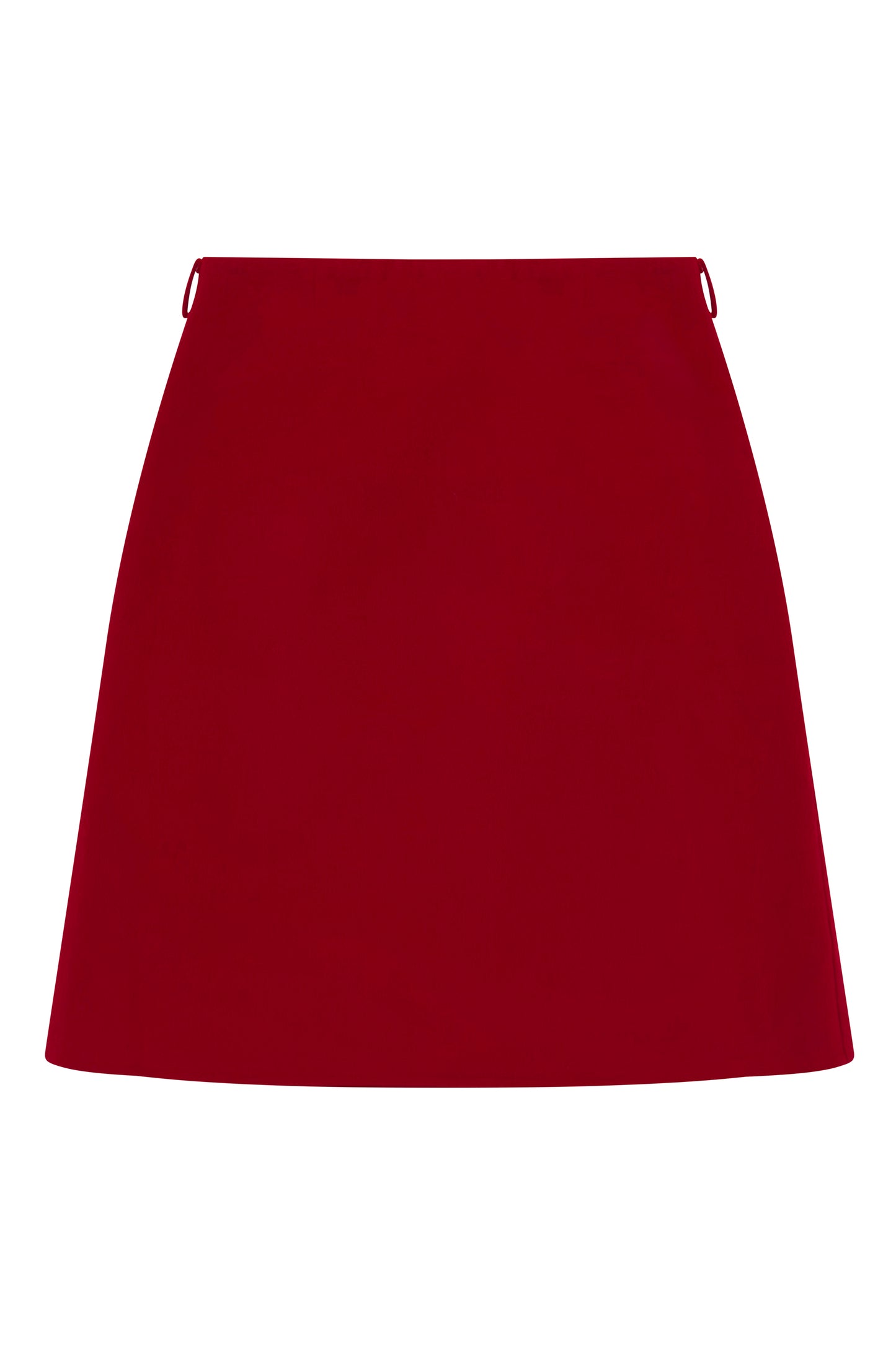 Red Angora-Cashmere A-Line Mini Skirt