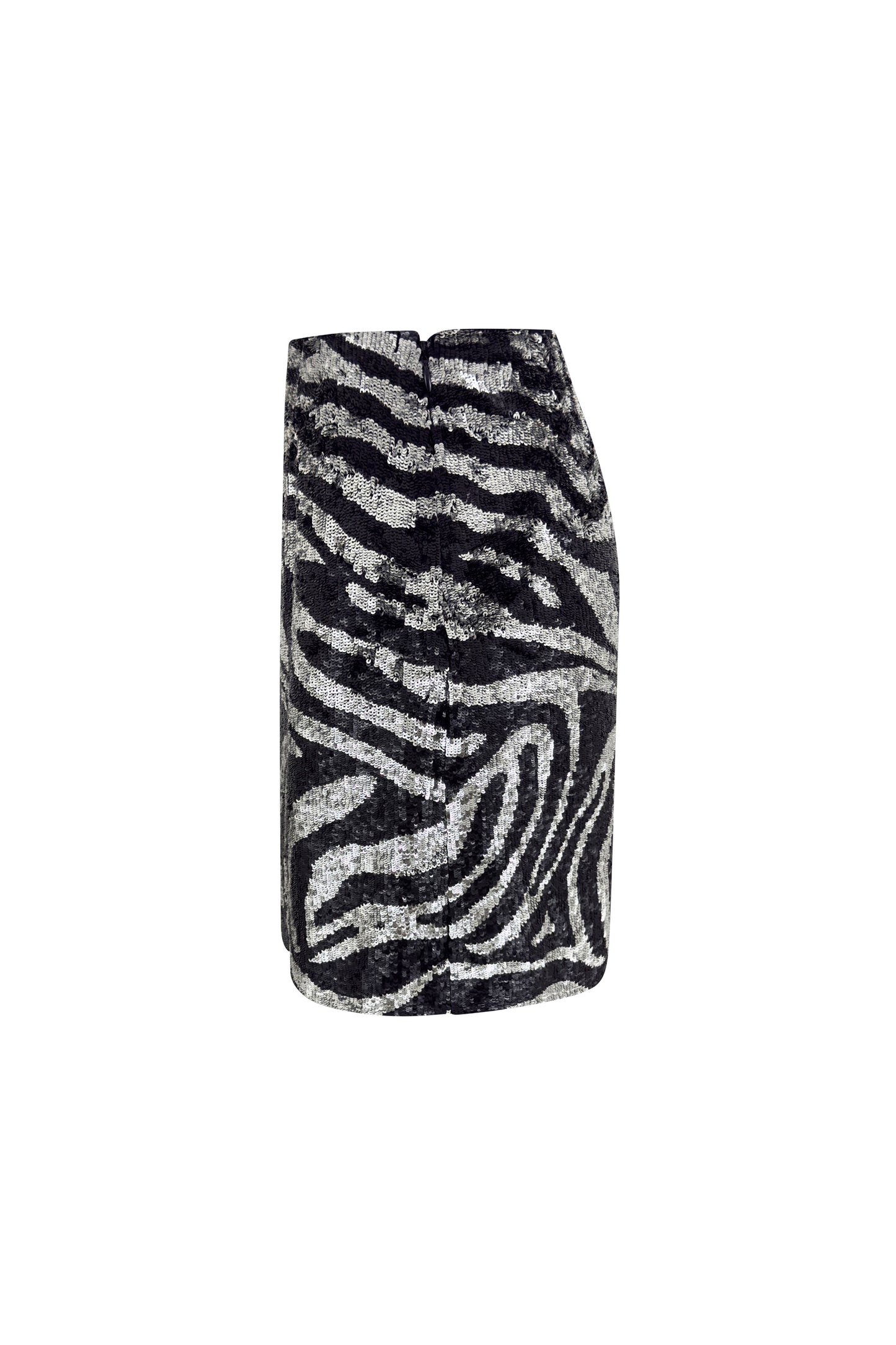 Black & Silver Sequin Zebra Skirt