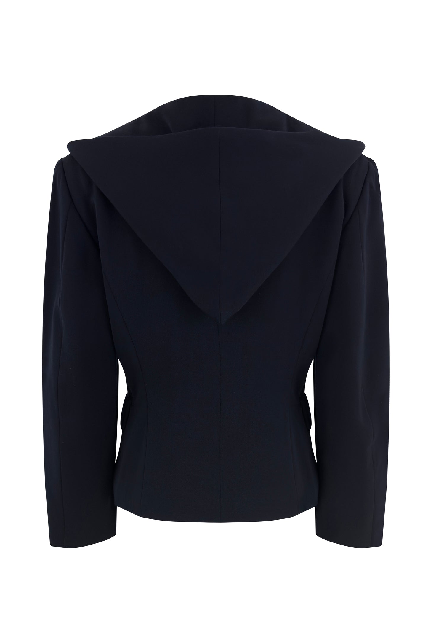 Navy Wool Hooded Blazer