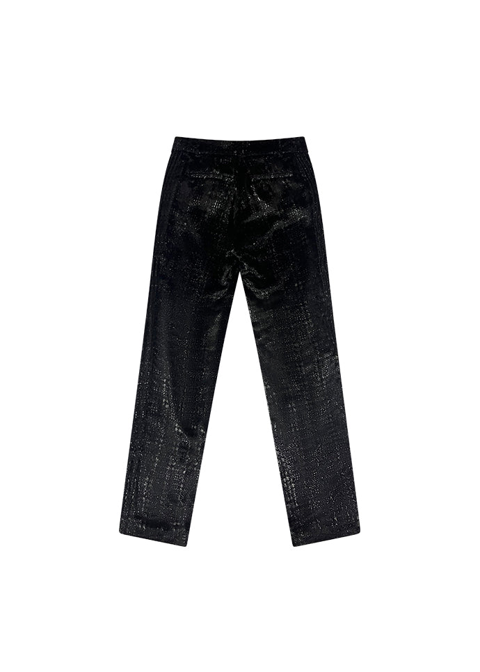 Black Lurex Plaid Pants