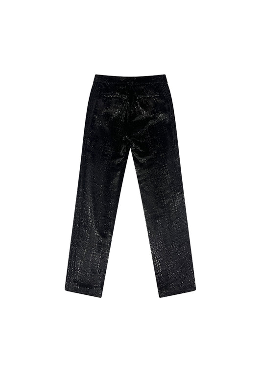 Black Lurex Plaid Pants