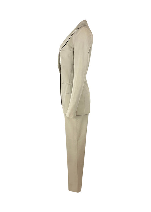 Beige Graffiti Lined 90s Suit