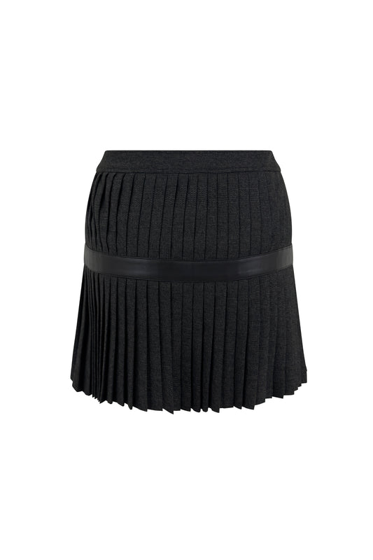 Gray Pleated Belted D&G Mini Skirt