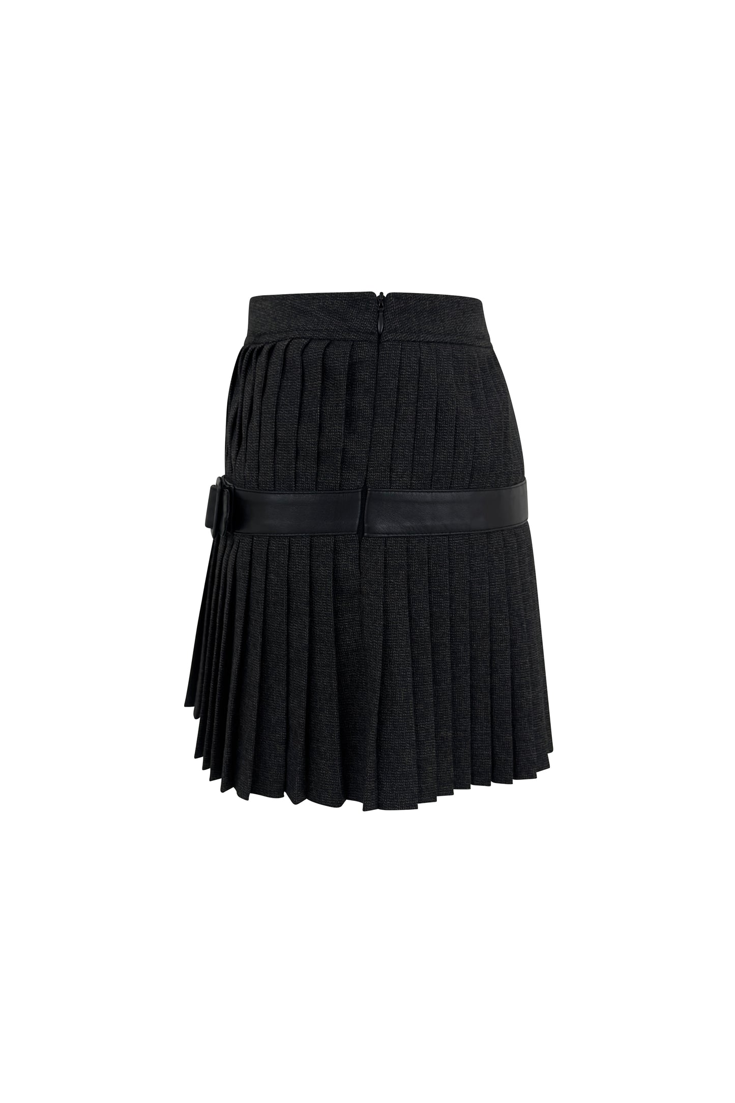 Gray Pleated Belted D&G Mini Skirt