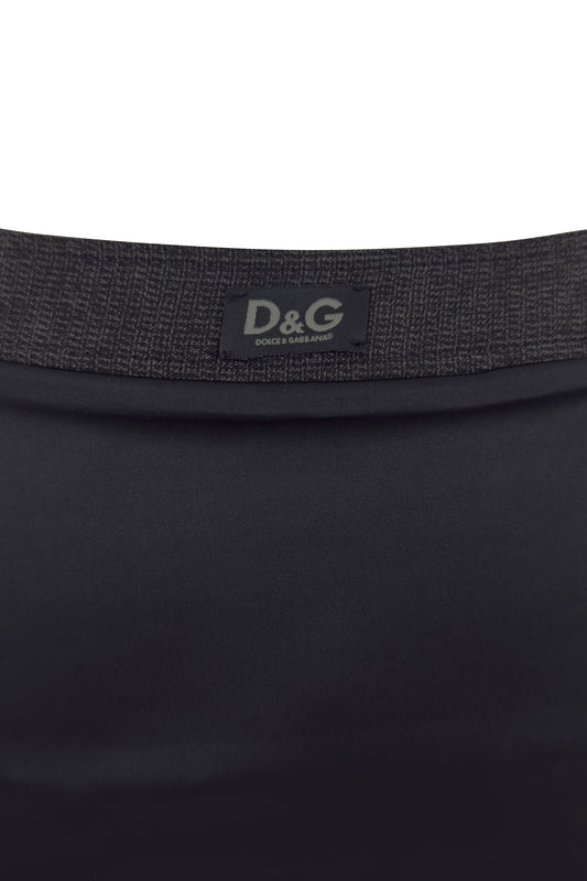 Gray Pleated Belted D&G Mini Skirt