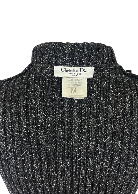 Grey Rib Knit Chenille Trim Set