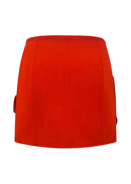 Orange Pocket Mini Skirt