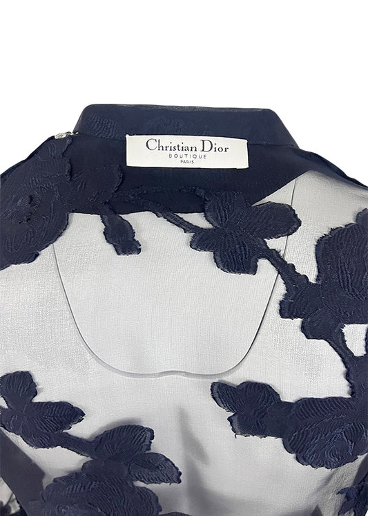 Burnout Black White Floral Silk Wrap Top