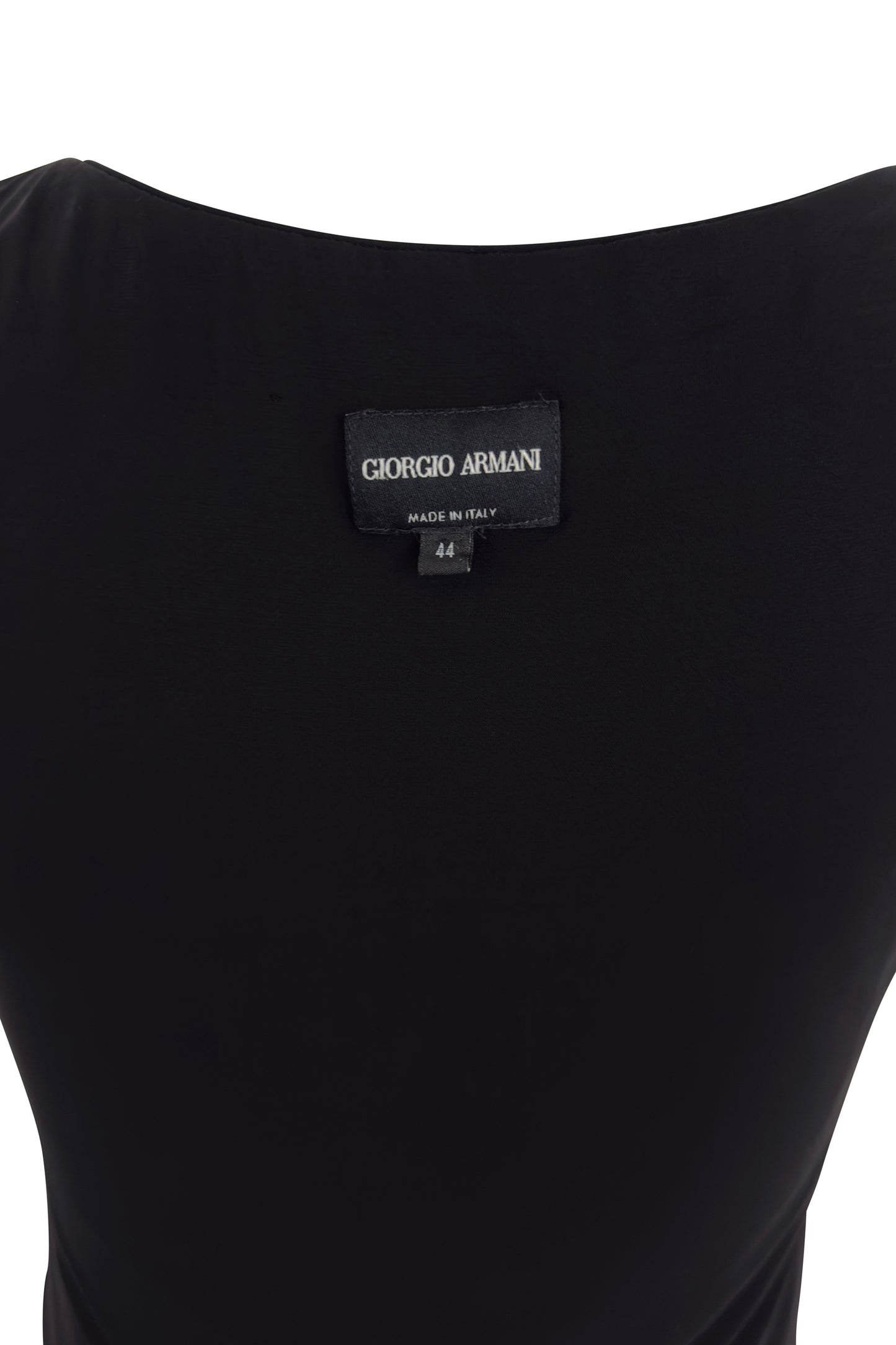 Black Viscose Draped-Waist Sleeveless Dress