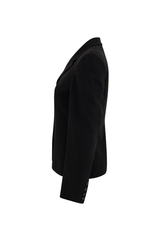 Brown Wool Three Button Blazer