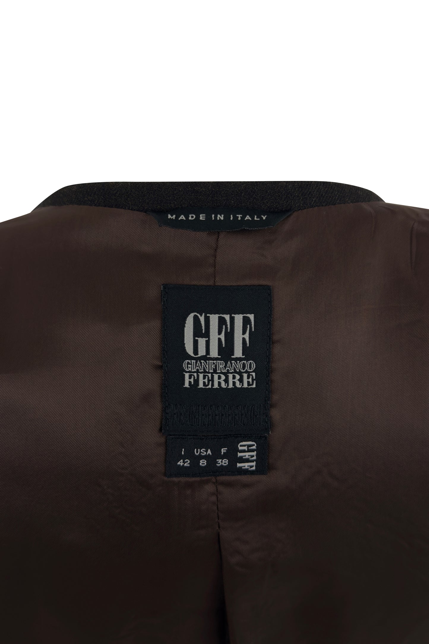 Brown Wool Three Button Blazer