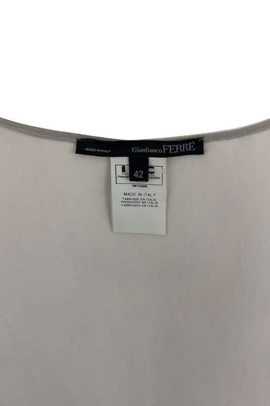 Grey Silk Water Print Top