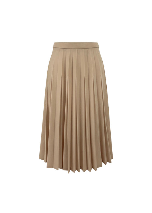 Cream Pleated Skirt