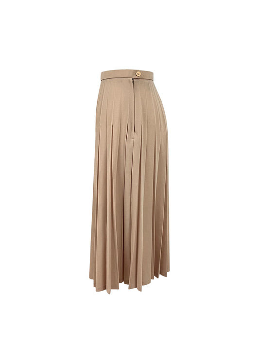 Cream Pleated Skirt