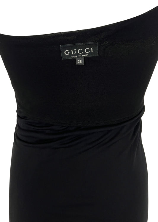 Crystal G Clasp One Shoulder Mini Dress