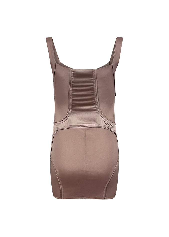 Lilac Satin Mini Dress